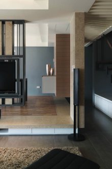 Mutfak ve oturma odası arasında asılı bölme