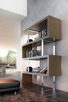 Laminated shelving for living room