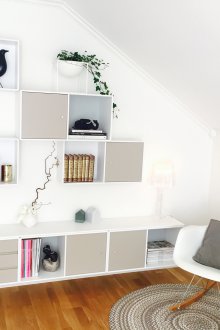 Attic living room shelving