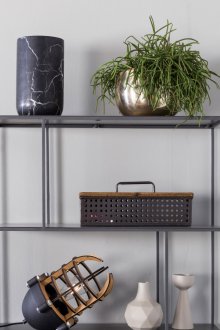 Minimalist living room shelving