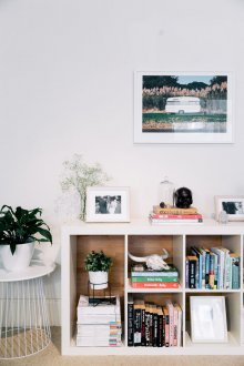 Modern living room shelving