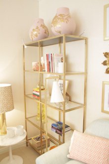 Steel shelving in the living room