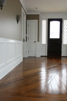 Wall panels in the hallway