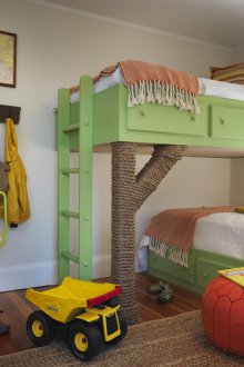Design for three children with a bunk bed