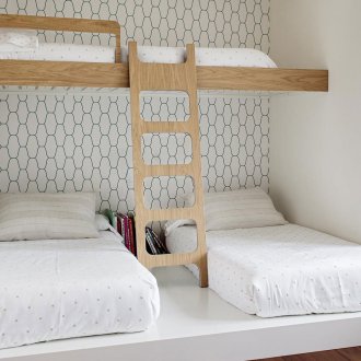 Nursery design for three children with a niche