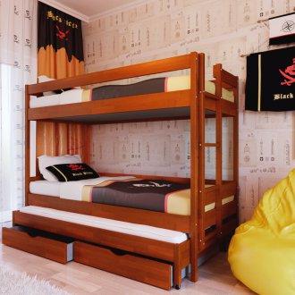Nursery design for three children in a pirate theme