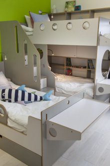 Design nursery for three children gray