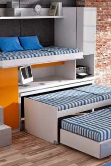 Design for three children with furniture transformer