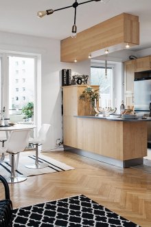 Mutfak tasarımı 20 m2 ahşap
