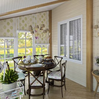Veranda interna rustica