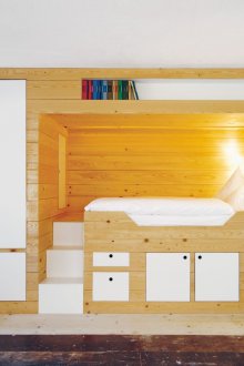 Podio da letto per bambini in una nicchia