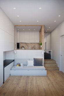 Podio del letto all'interno del soggiorno