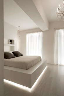 Podio da letto con luce