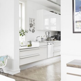 White glossy interior