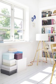White cabinet interior with shelving
