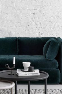 White interior with brick wall