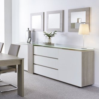 White chest of drawers in the interior