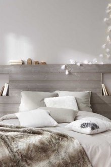 White bed in the interior