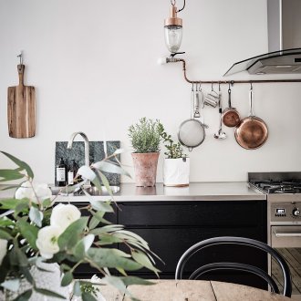 White loft kitchen interior