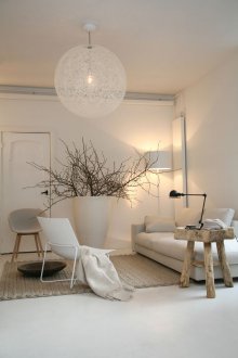 White interior with natural materials