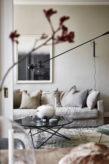 White interior with lighting