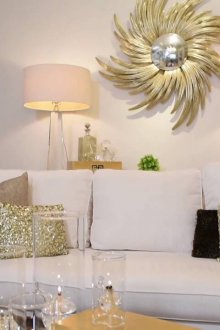 White interior in pastel colors