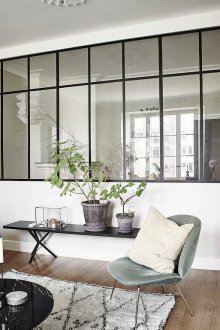 White interior with partitions