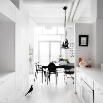 White industrial style interior