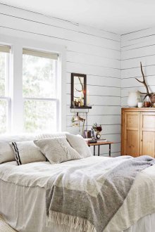 White interior in rustic style