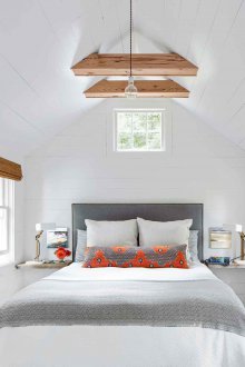 White attic bedroom interior