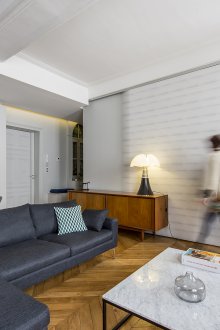 White studio apartment interior