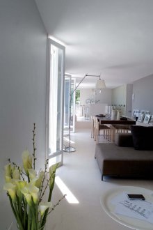 White interior of a country house