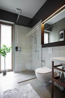 White interior with a mirror