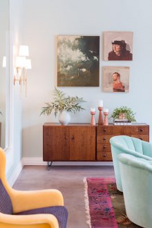 Interior for a girl in retro style