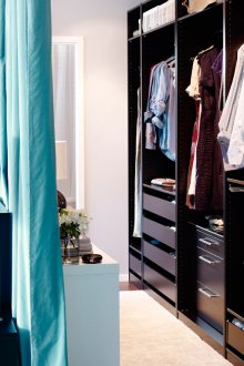 Zonage avec rideaux de dressing