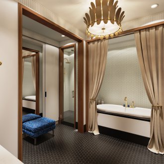 Zonage des niches de rideaux dans la salle de bain