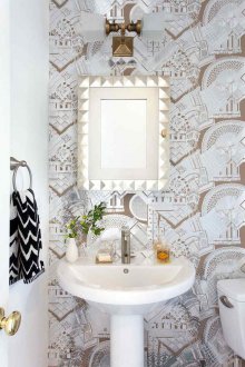 Carta da parati toilette beige