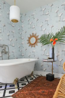 Carta da parati all'interno della toilette