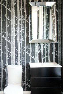 Carta da parati nella riparazione della toilette