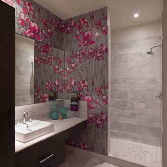 Carta da parati toilette rosa