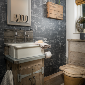 Carta da parati igienica nera in stile loft