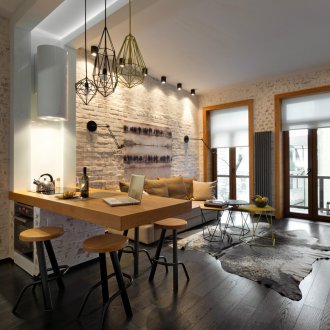 Stüdyo daire 40 metrekare ile tuğla döşeme