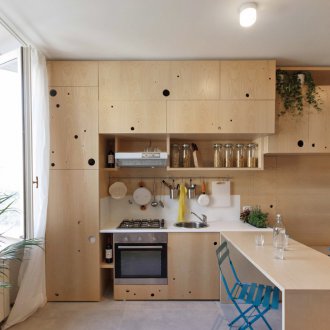 Plywood interior partition
