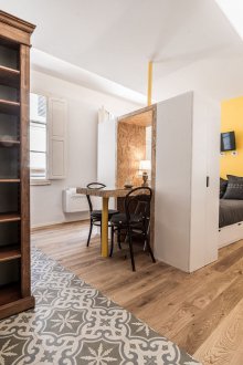 Interior partition bed