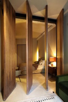 Solid wood interior partition