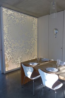 The interior partition is original