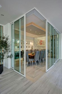 Interior sliding glass partition