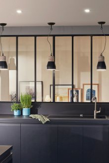 Interior partition with slats