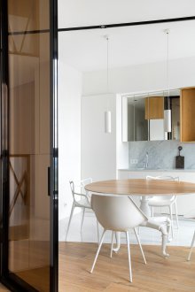Tinted glass interior wall