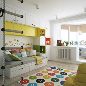 Kinderaufteilung mit Balkon